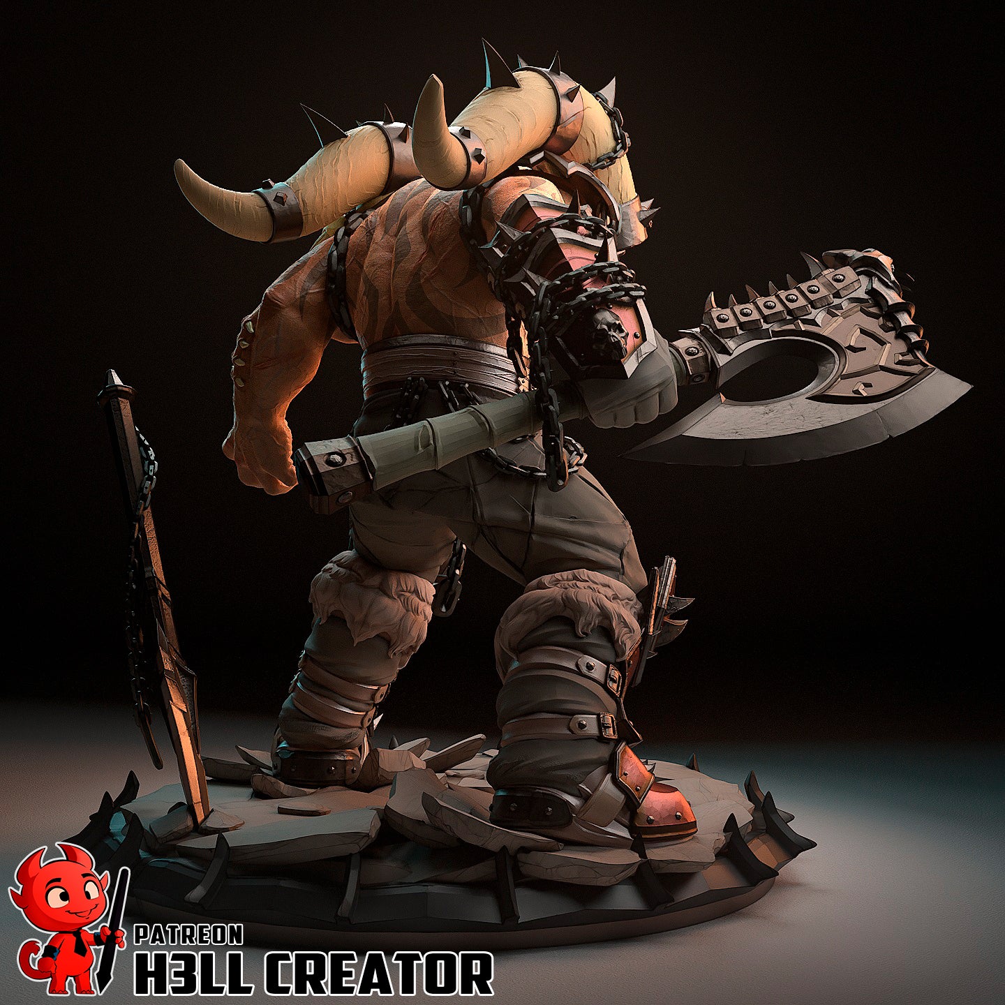 Garrosh Hellscream (WoW) 3d Printed Model Kit - 1:14