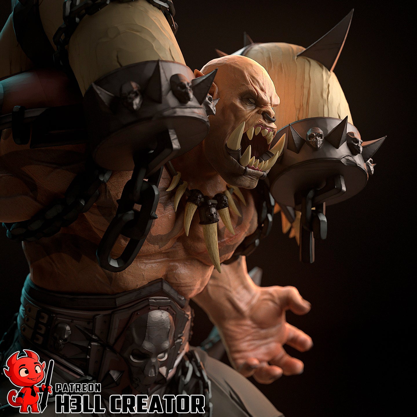 Garrosh Hellscream (WoW) 3d Printed Model Kit - 1:14