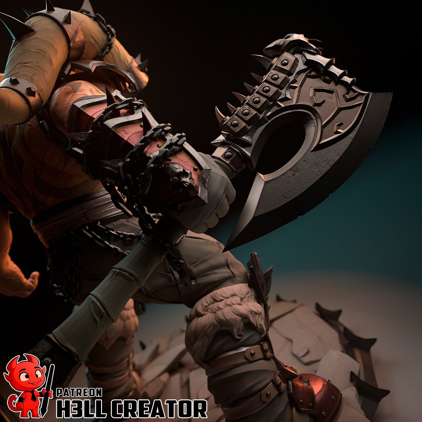 Garrosh Hellscream (WoW) 3d Printed Model Kit - 1:14