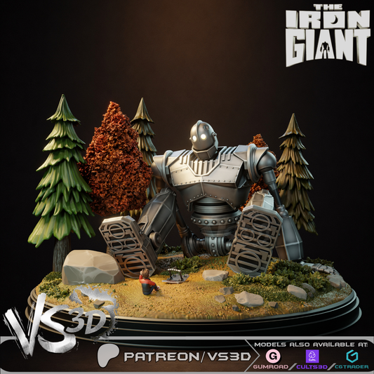 The Iron Giant Diorama - 3D Printed Statue - 8 Scale