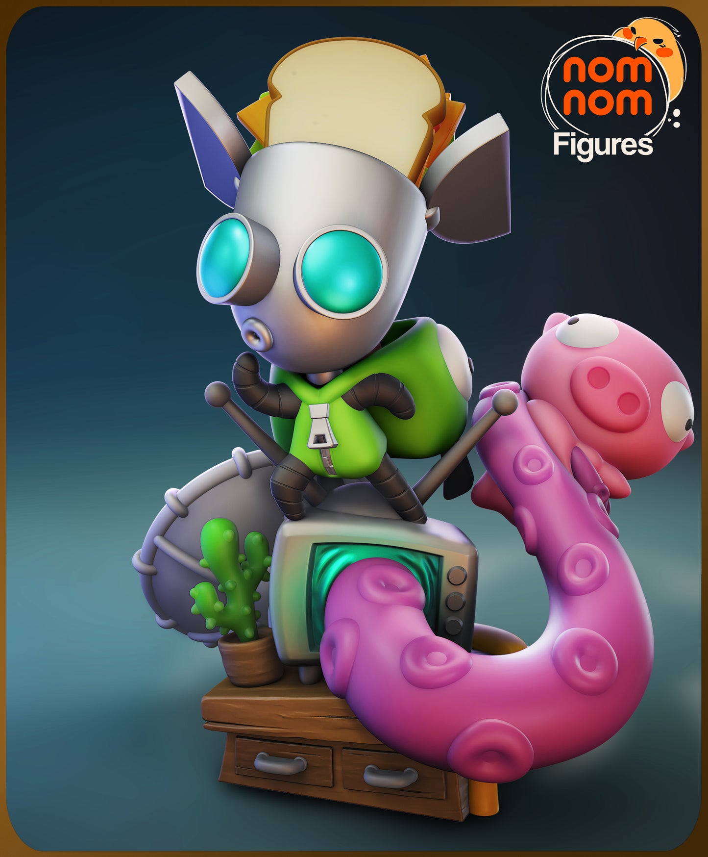 Chibi Gir (Invader Zim) 3d Printed Model Kit