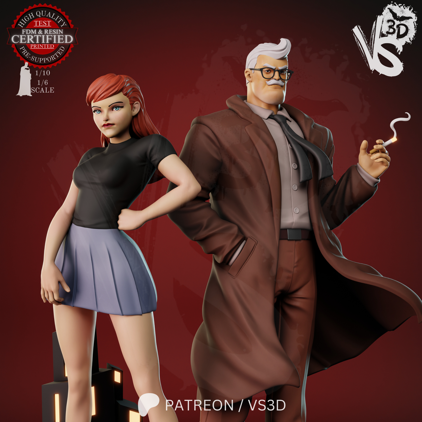 Jim and Barb (TAS) - Sculpt - 3d Printed Model Kit