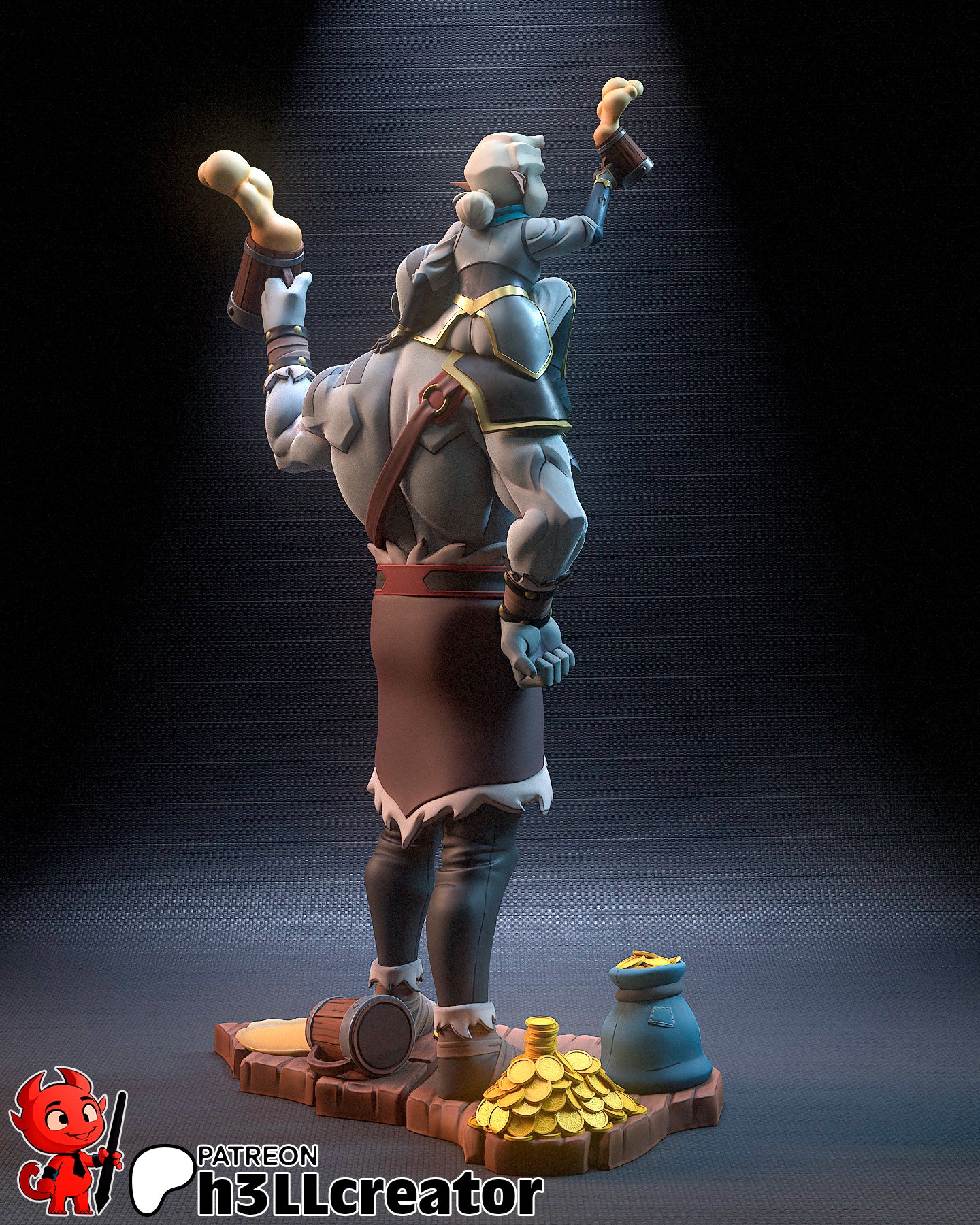 Grog and Pike - 3D Printed Model Kit State / Bust 12 Scale