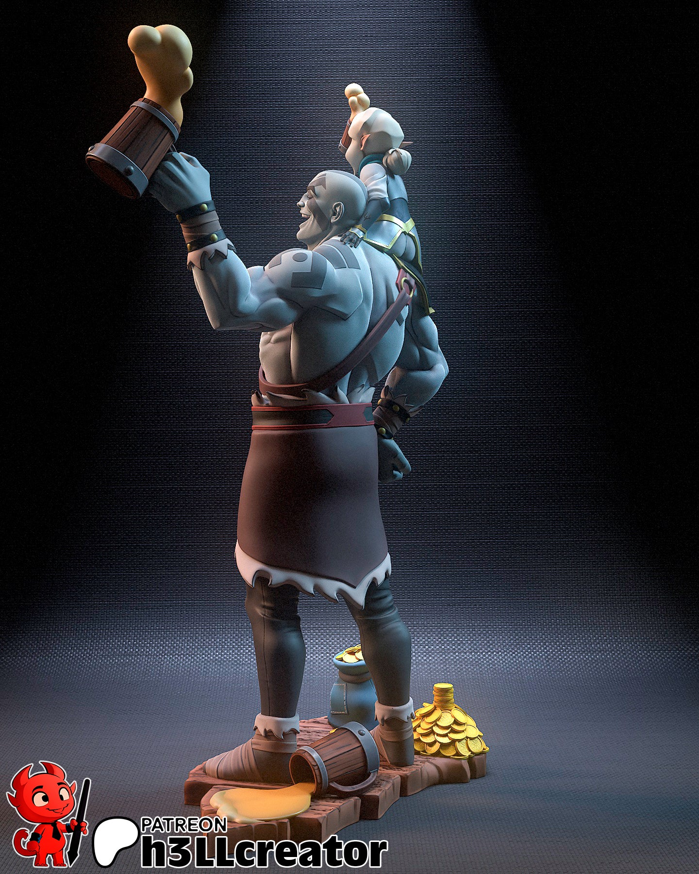 Grog and Pike - 3D Printed Model Kit State / Bust 12 Scale