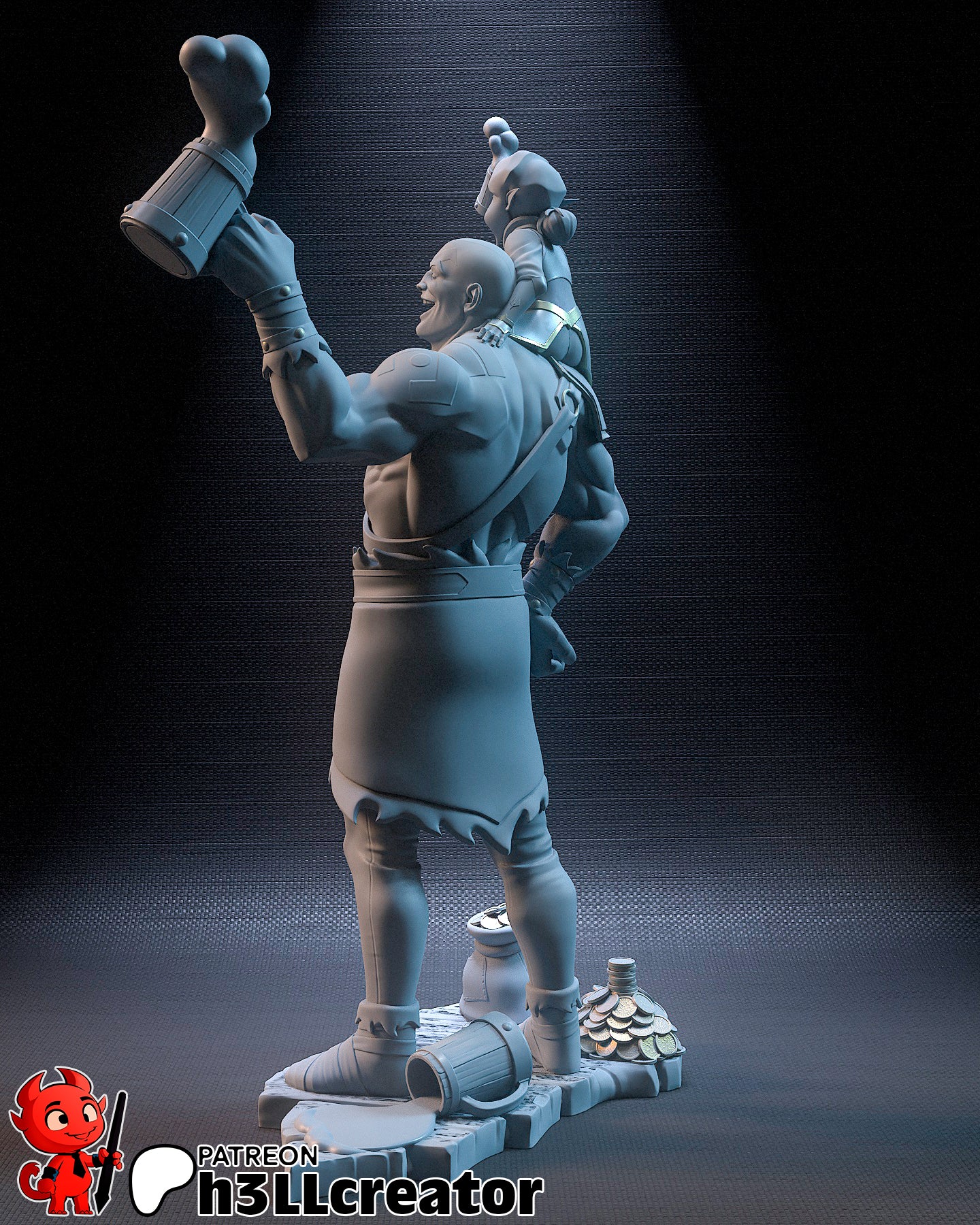Grog and Pike - 3D Printed Model Kit State / Bust 12 Scale