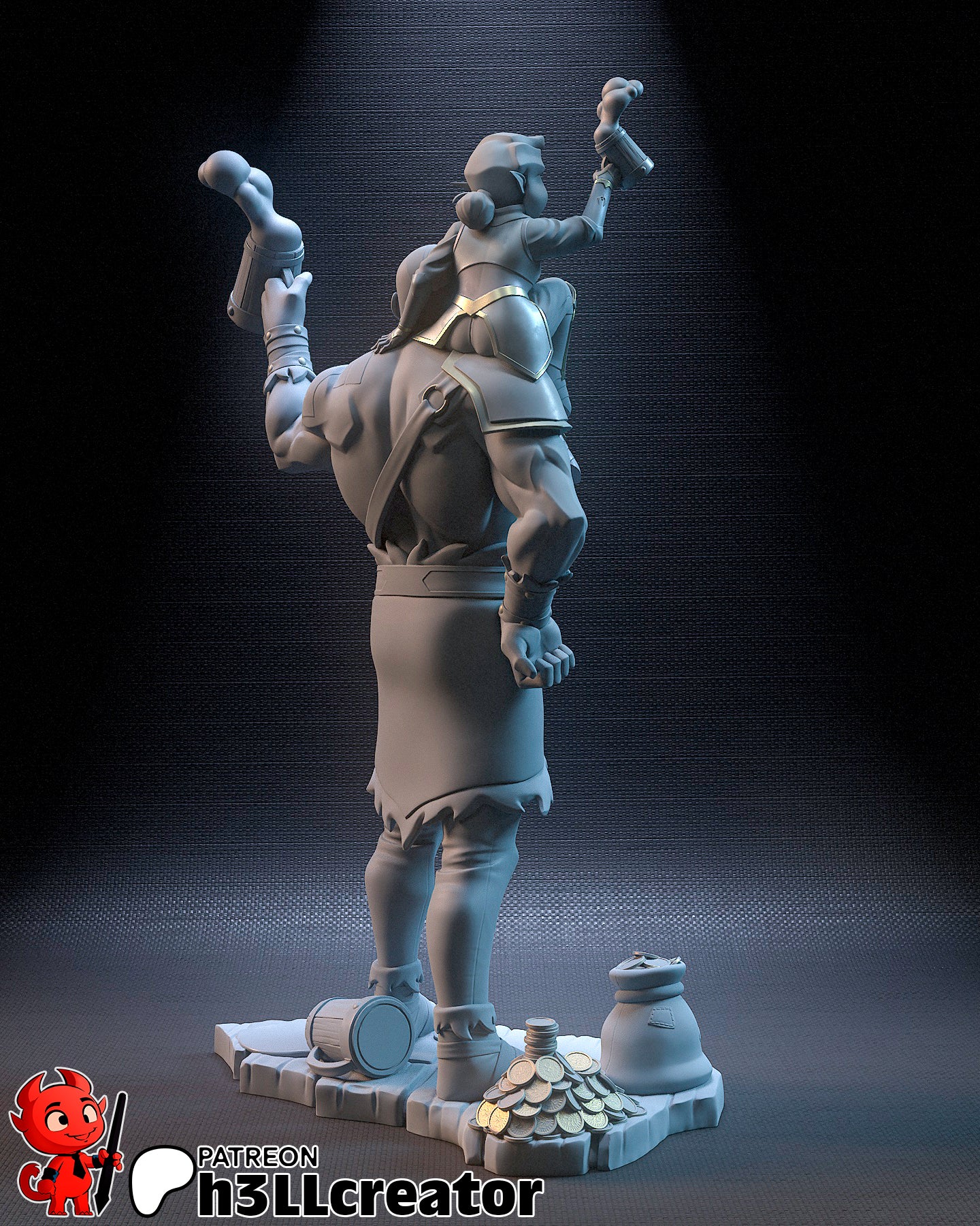 Grog and Pike - 3D Printed Model Kit State / Bust 12 Scale