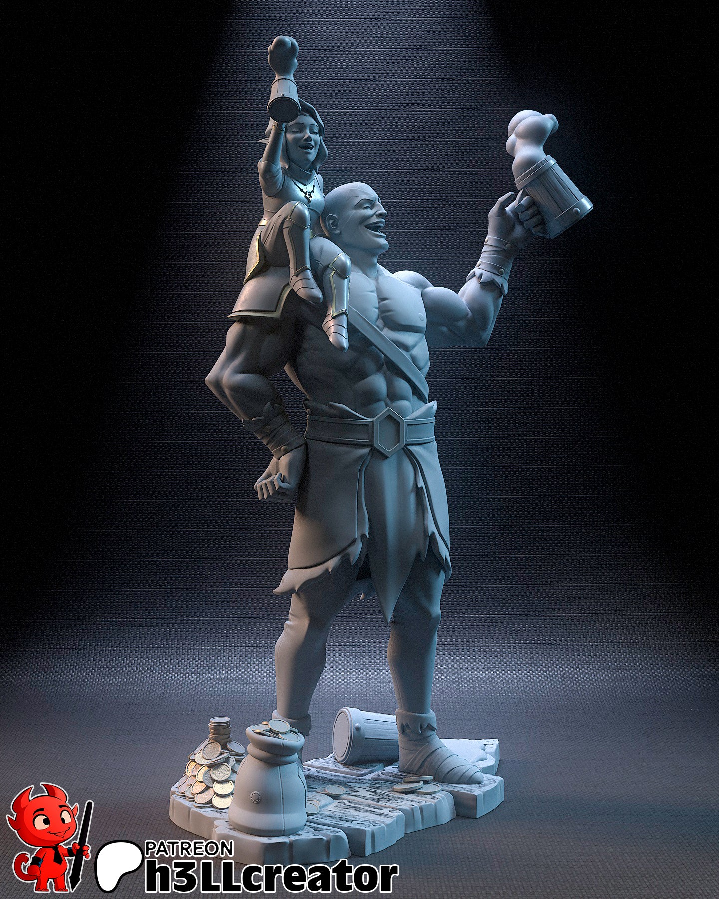 Grog and Pike - 3D Printed Model Kit State / Bust 12 Scale