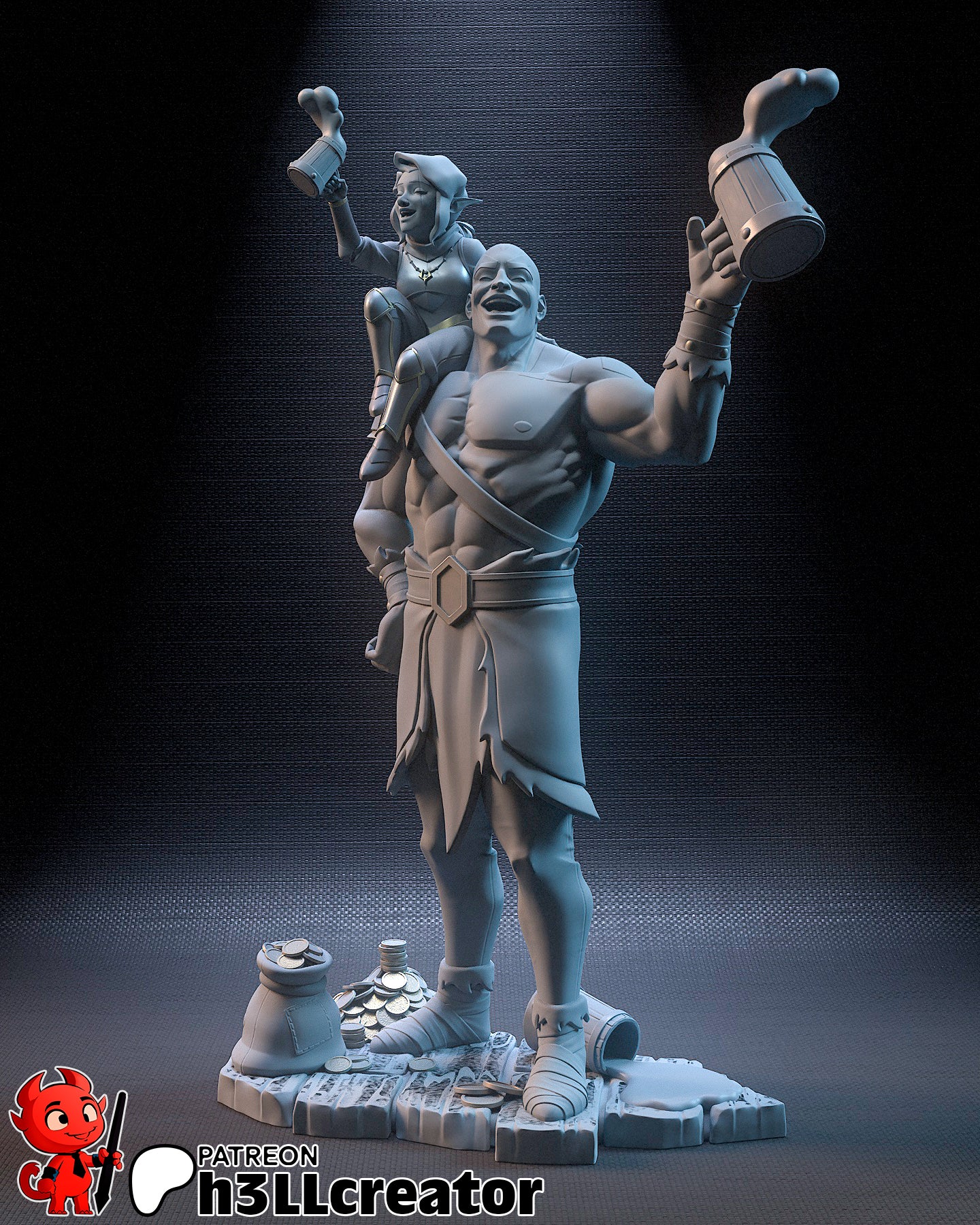 Grog and Pike - 3D Printed Model Kit State / Bust 12 Scale