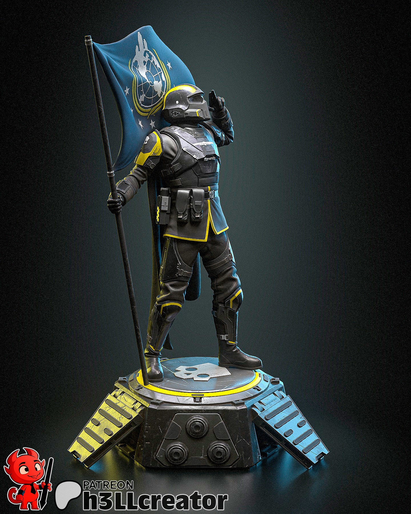 Helldiver - 3D printed Statue - 12 Scale