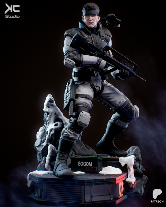 Solid Snake (Metal Gear) - 3D Print Model Kit - 1:10 Scale - Fan Art