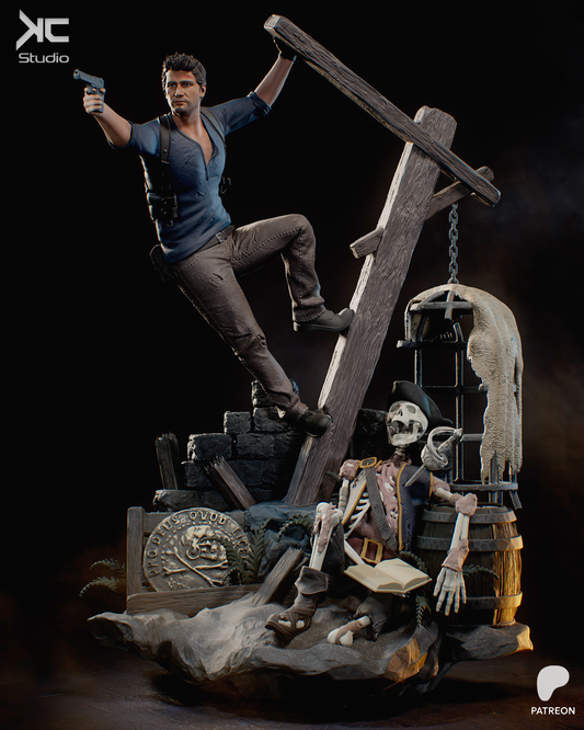 Nathan Drake (Unchartered) - 3D Print Model Kit - 1:10 Scale - Fan Art