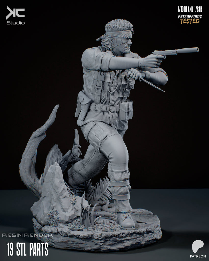 Naked Snake (Metal Gear) - 3D Print Model Kit - 1:10 or 1:6 Scale - Fan Art