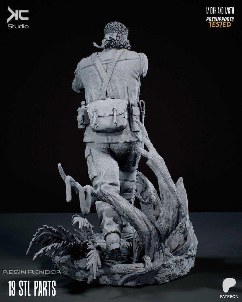 Naked Snake (Metal Gear) - 3D Print Model Kit - 1:10 or 1:6 Scale - Fan Art