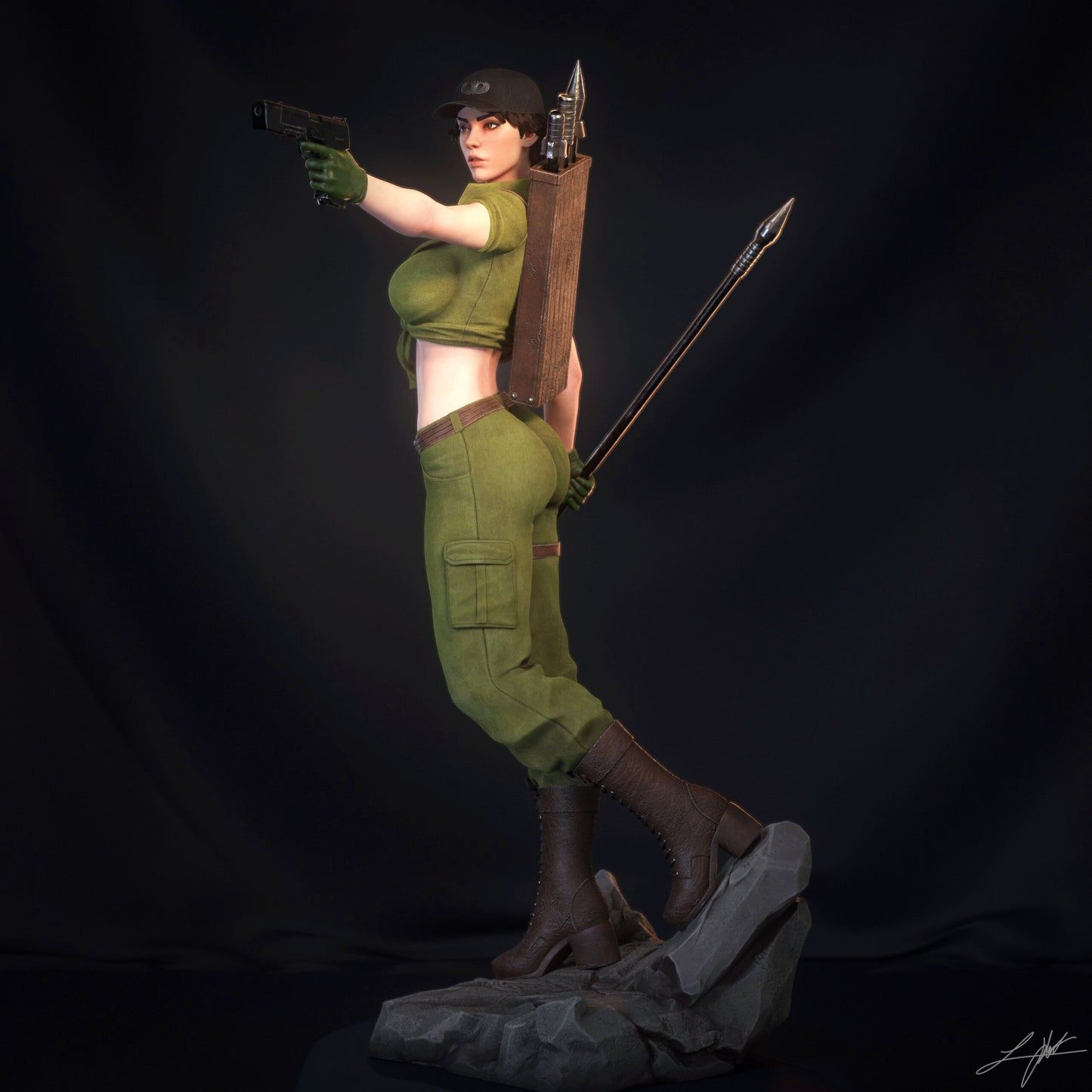 Lady Jaye- GI Joe - 3D Printed Model Kit - 4 Scale