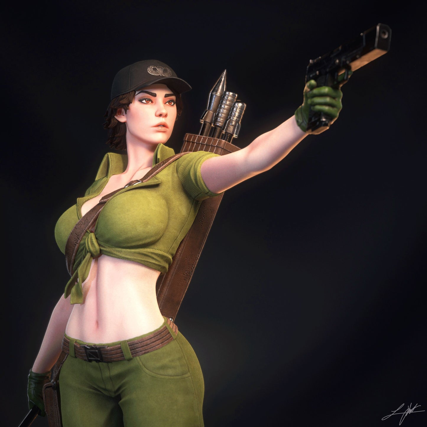 Lady Jaye- GI Joe - 3D Printed Model Kit - 4 Scale
