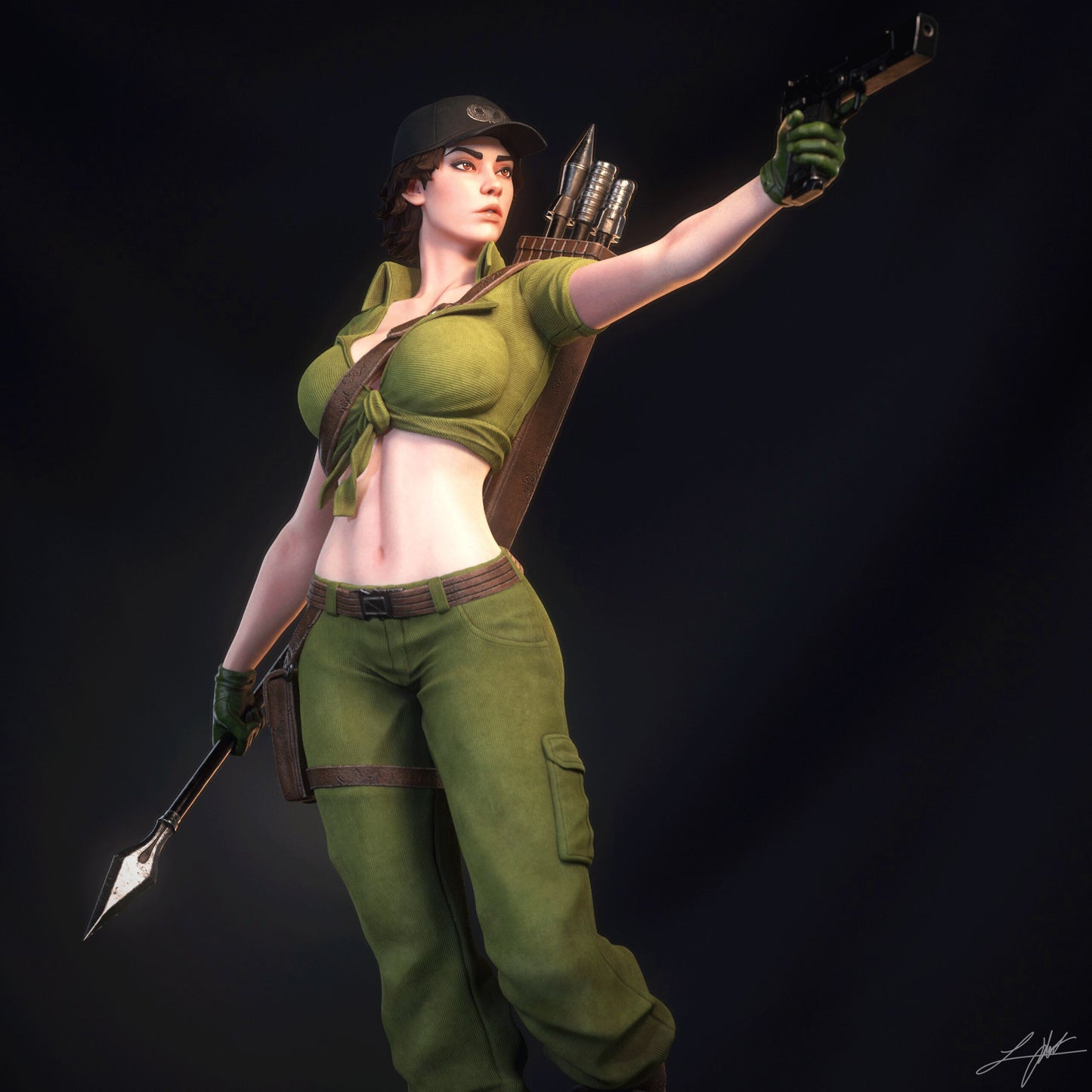 Lady Jaye- GI Joe - 3D Printed Model Kit - 4 Scale