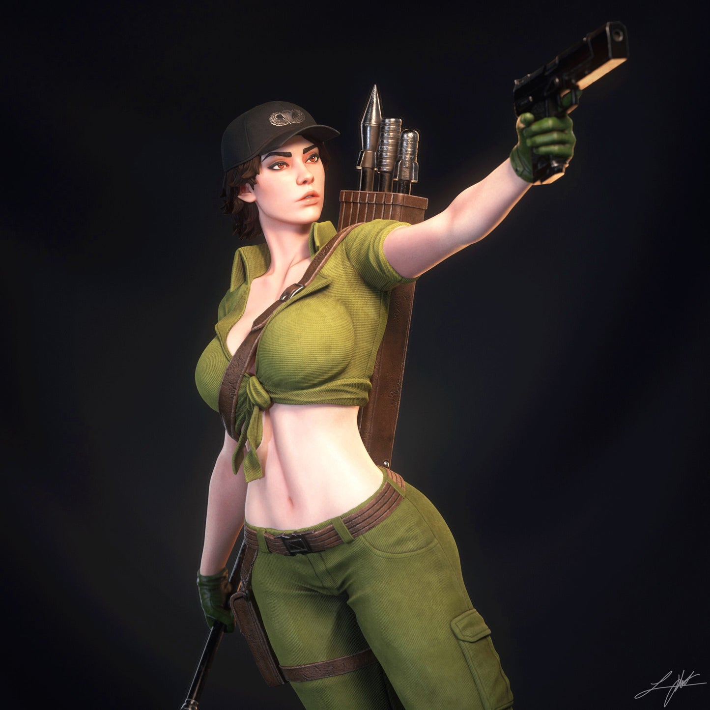 Lady Jaye- GI Joe - 3D Printed Model Kit - 4 Scale