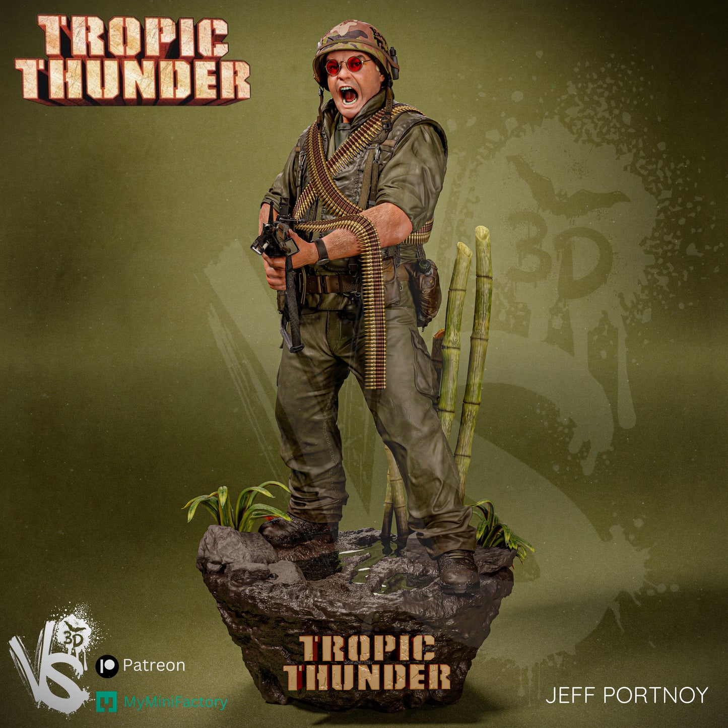 Jeff Portnoy (Tropic Thunder) - Unpainted and Unassembled 3D Print Kit