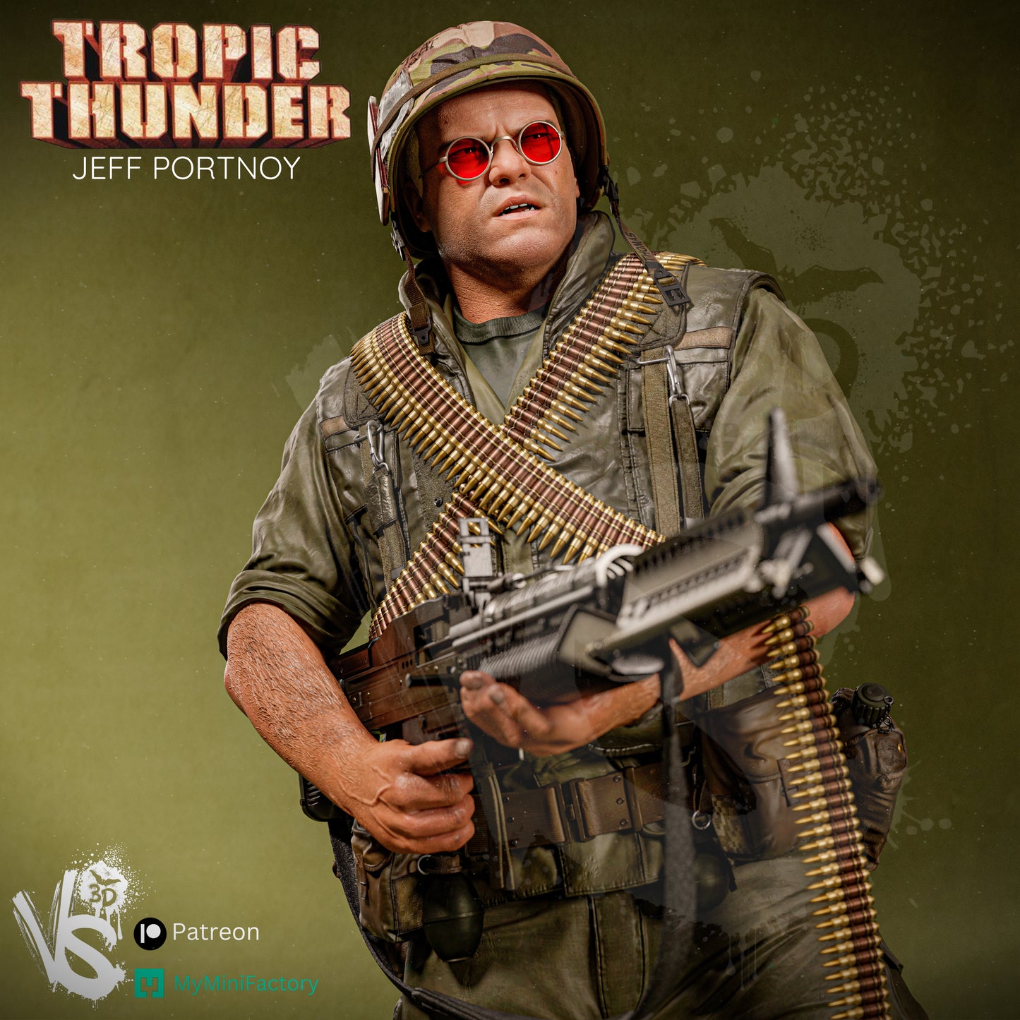 Jeff Portnoy (Tropic Thunder) - Unpainted and Unassembled 3D Print Kit