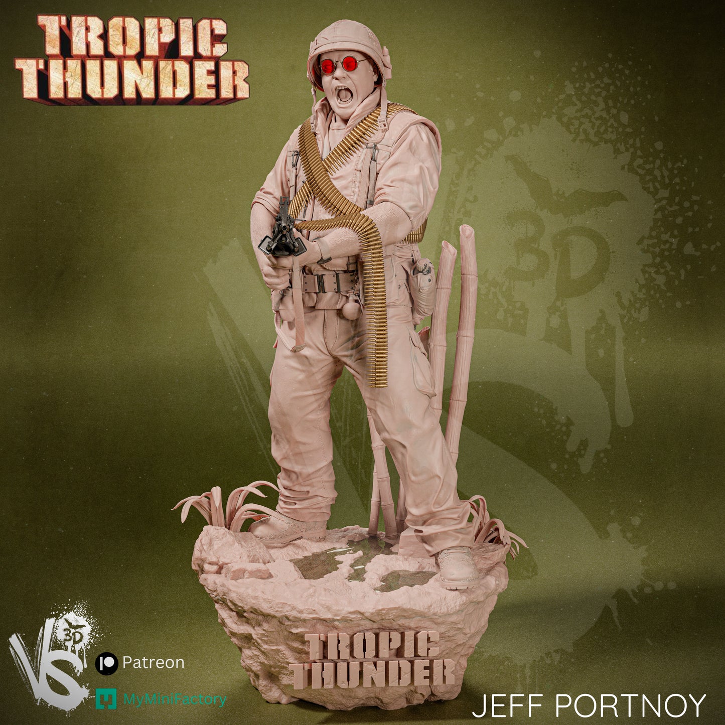 Jeff Portnoy (Tropic Thunder) - Unpainted and Unassembled 3D Print Kit