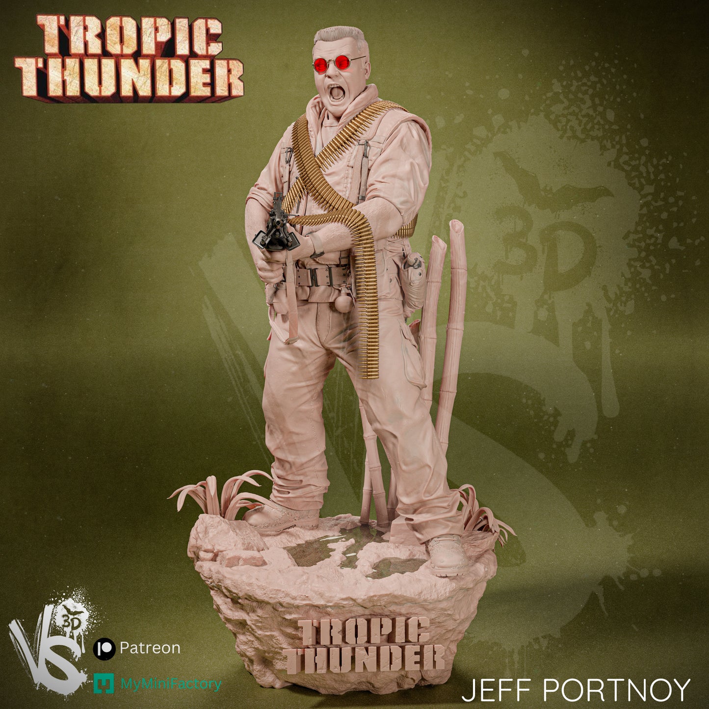 Jeff Portnoy (Tropic Thunder) - Unpainted and Unassembled 3D Print Kit