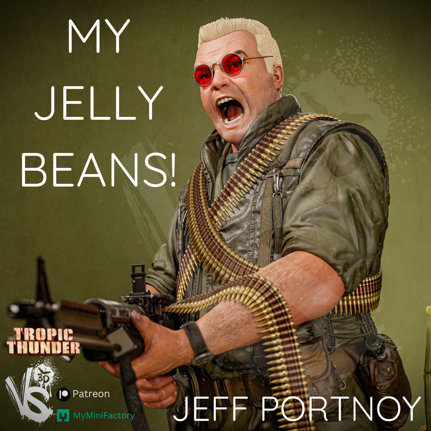 Jeff Portnoy (Tropic Thunder) - Unpainted and Unassembled 3D Print Kit