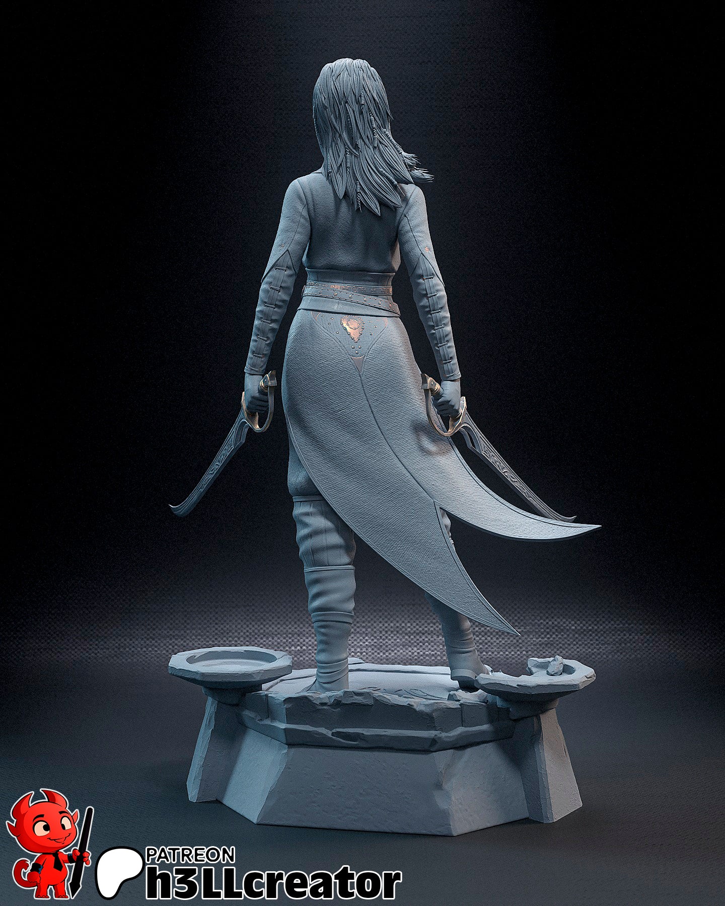 Jaheira - 3D Printed Model Statue and Bust 12 Scale