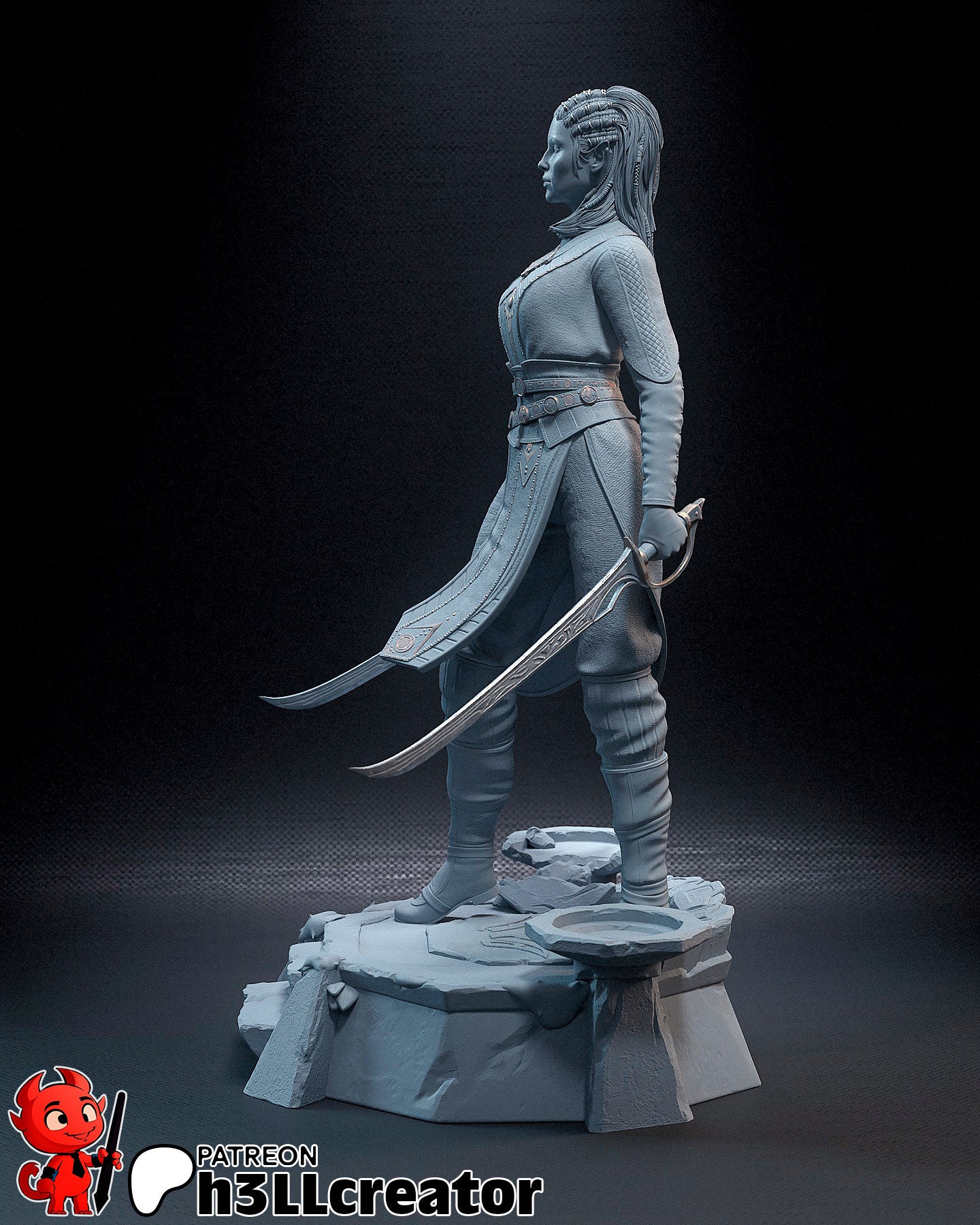 Jaheira - 3D Printed Model Statue and Bust 12 Scale