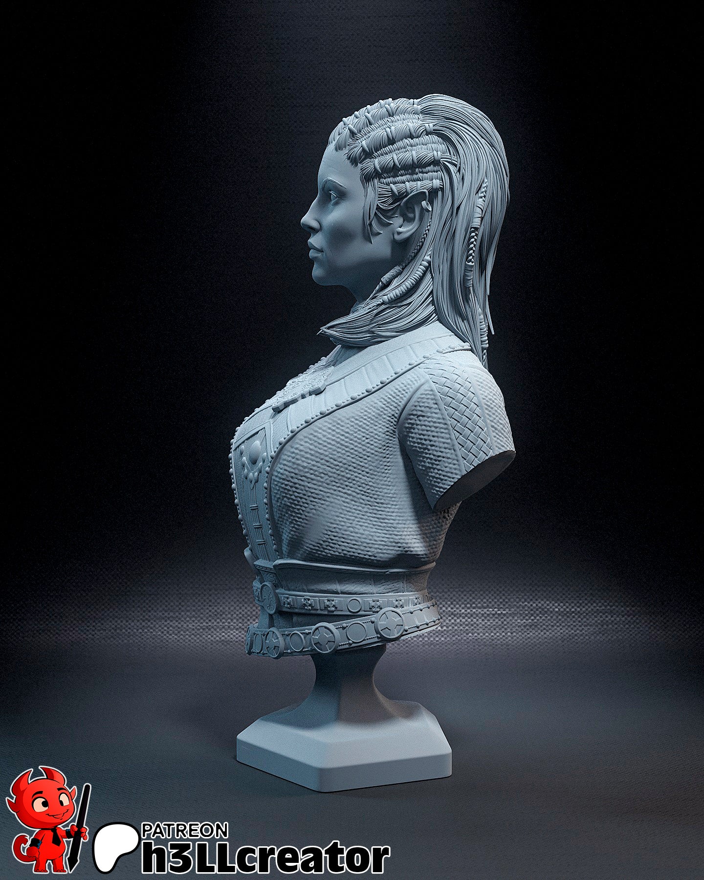 Jaheira - 3D Printed Model Statue and Bust 12 Scale