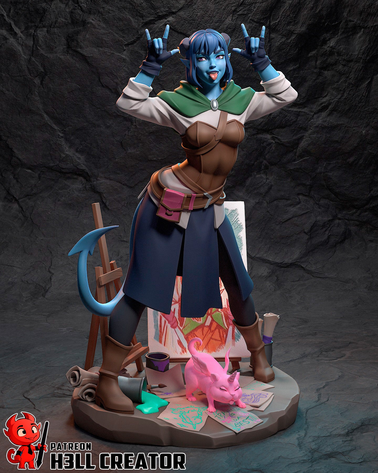 Jester Lavorre - 3D Printed Statue / Bust - 10 Scale