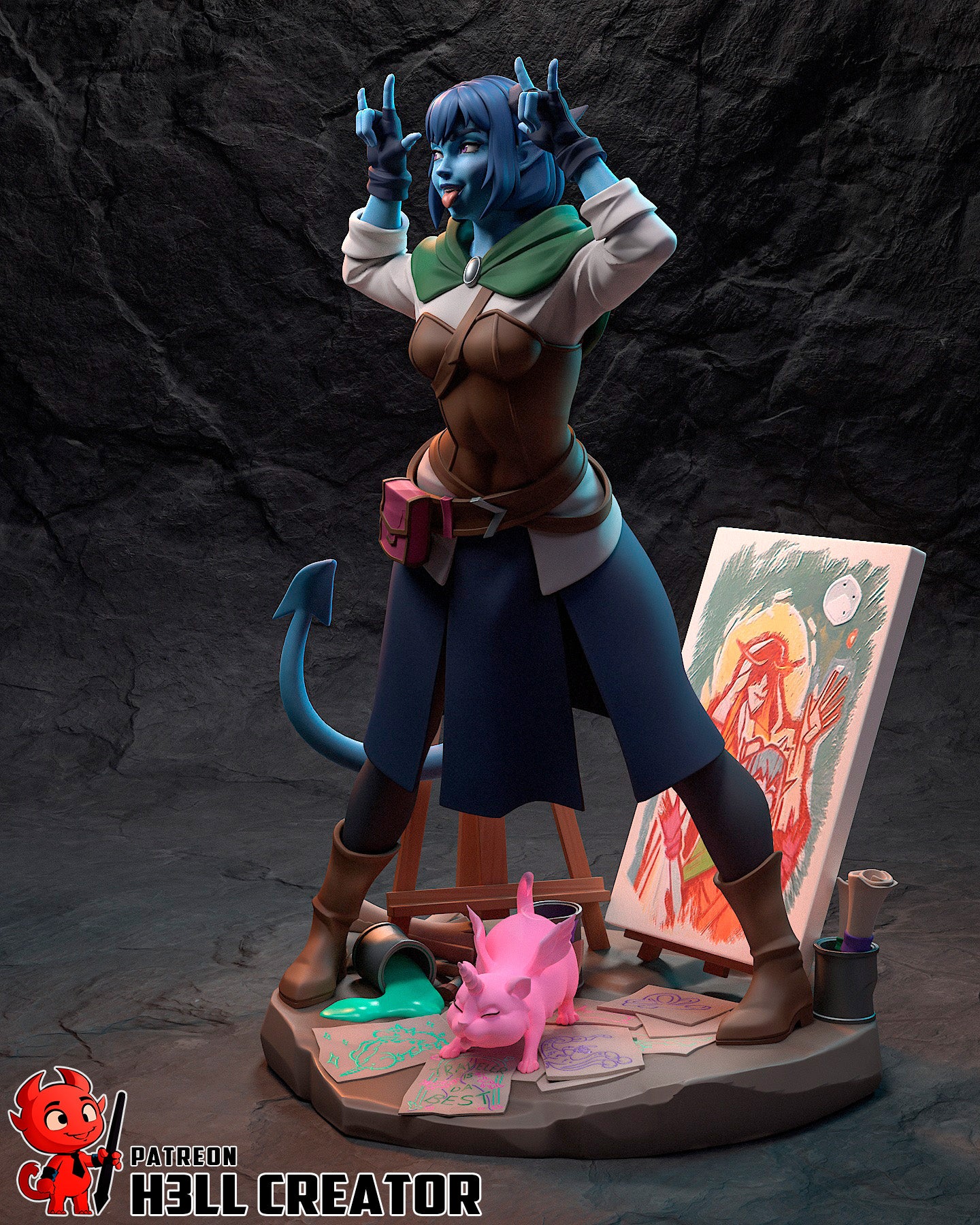 Jester Lavorre - 3D Printed Statue / Bust - 10 Scale