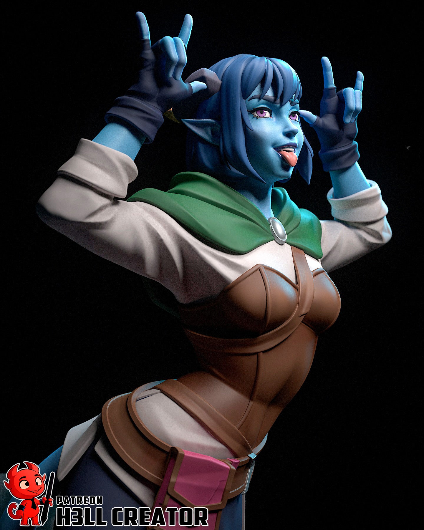 Jester Lavorre - 3D Printed Statue / Bust - 10 Scale