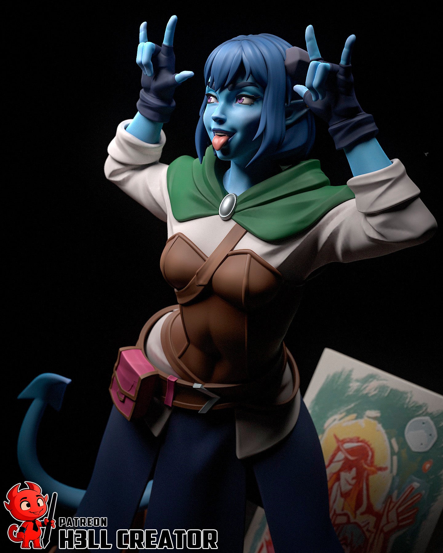 Jester Lavorre - 3D Printed Statue / Bust - 10 Scale