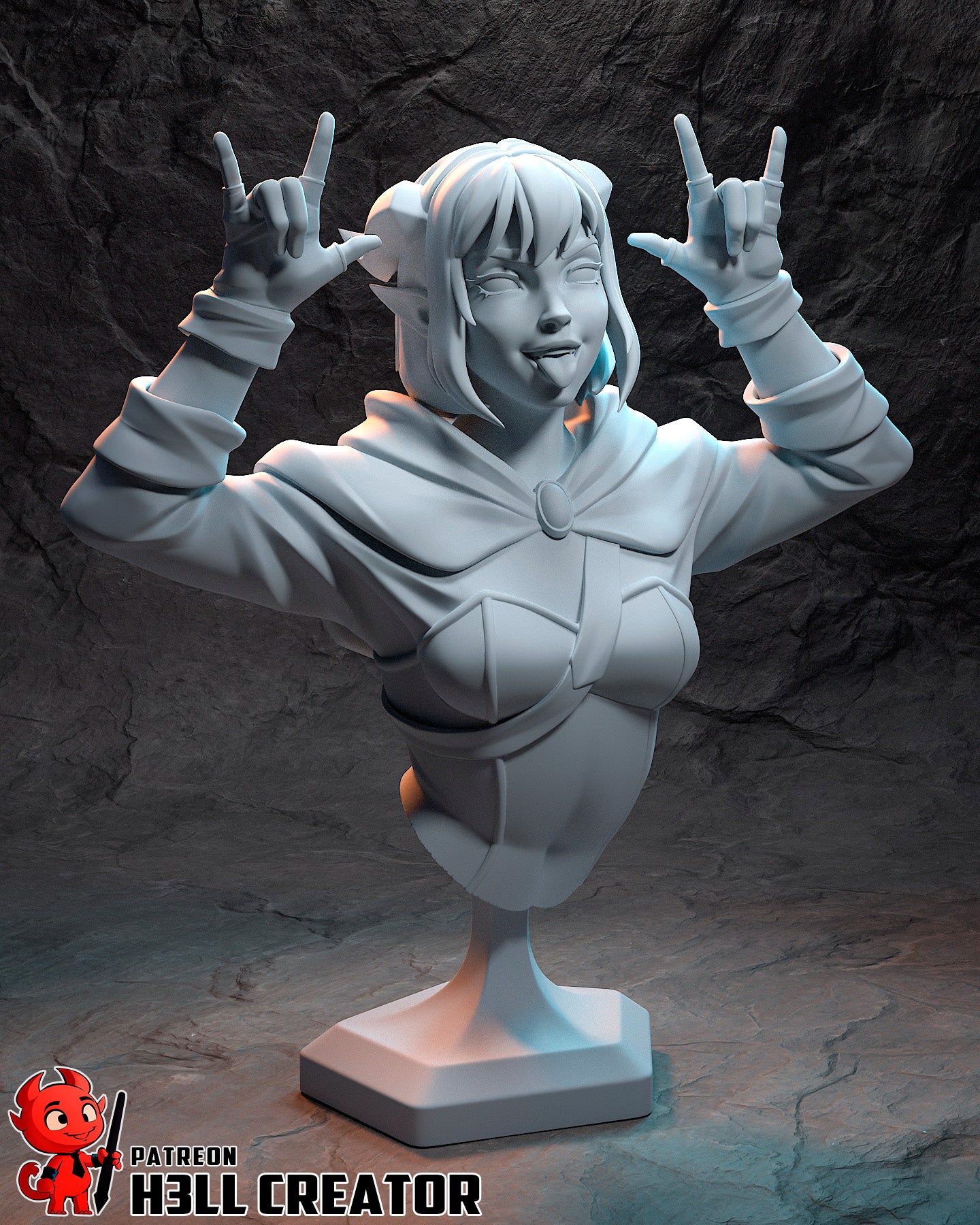 Jester Lavorre - 3D Printed Statue / Bust - 10 Scale