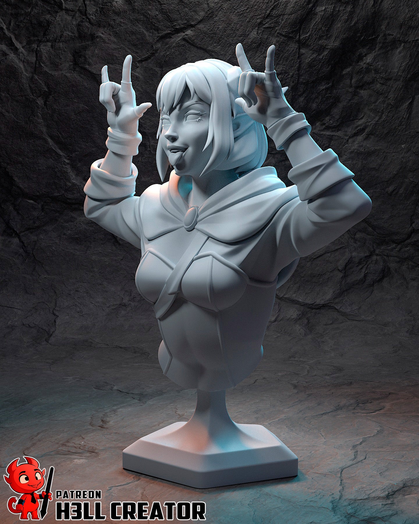 Jester Lavorre - 3D Printed Statue / Bust - 10 Scale