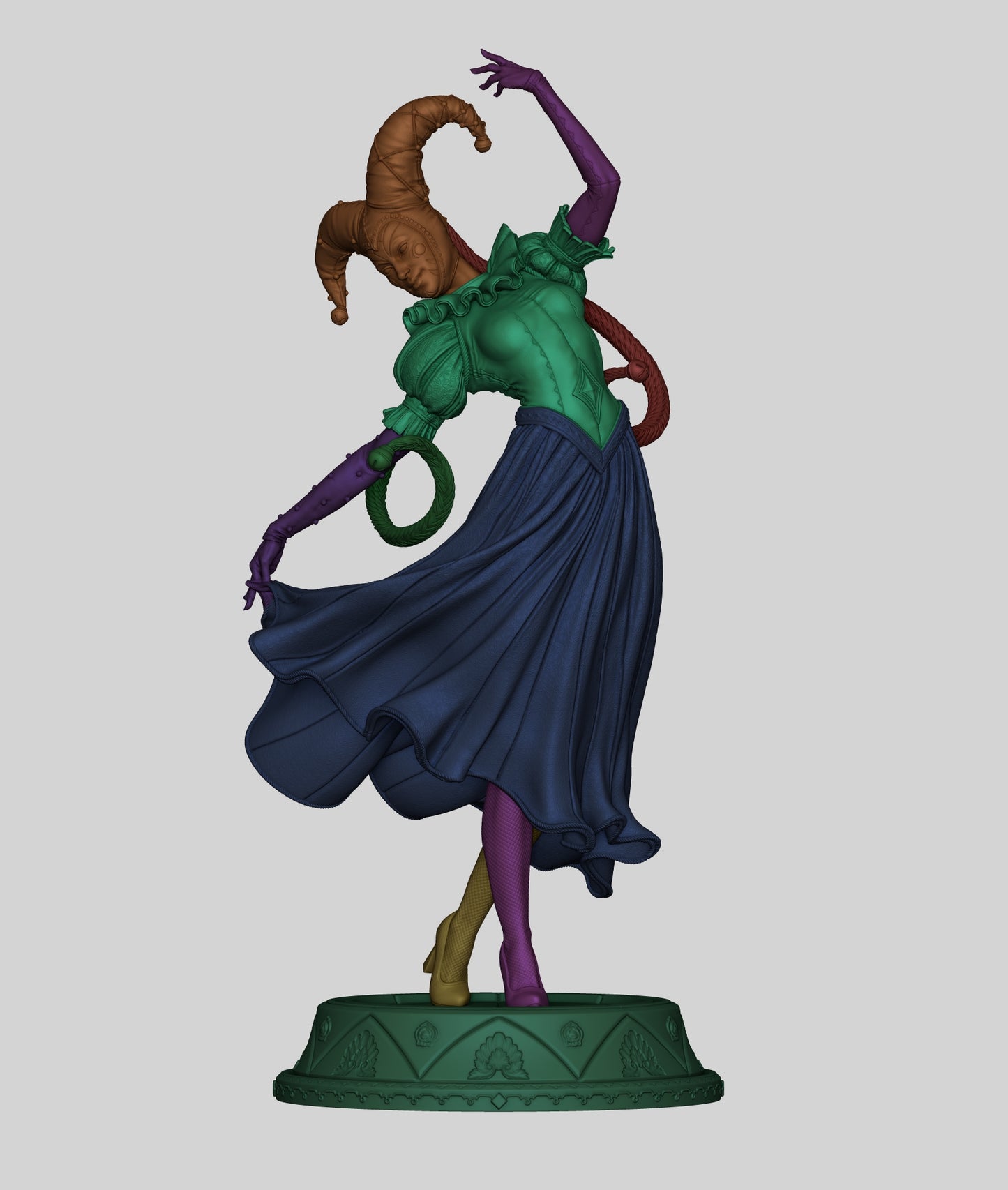 3D printed statue - Jester - Unpainted and Unassembled Model Kit