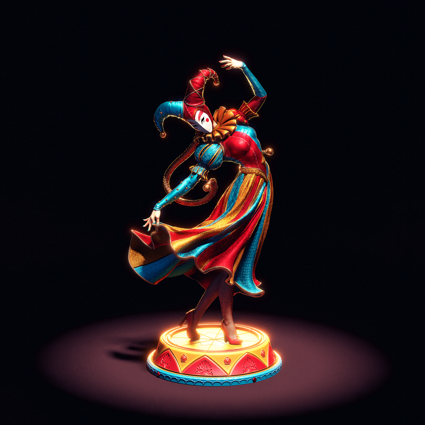 3D printed statue - Jester - Unpainted and Unassembled Model Kit