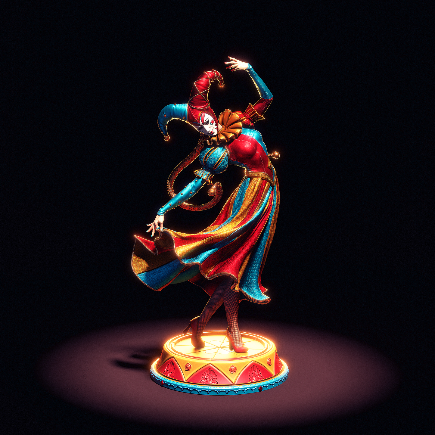3D printed statue - Jester - Unpainted and Unassembled Model Kit