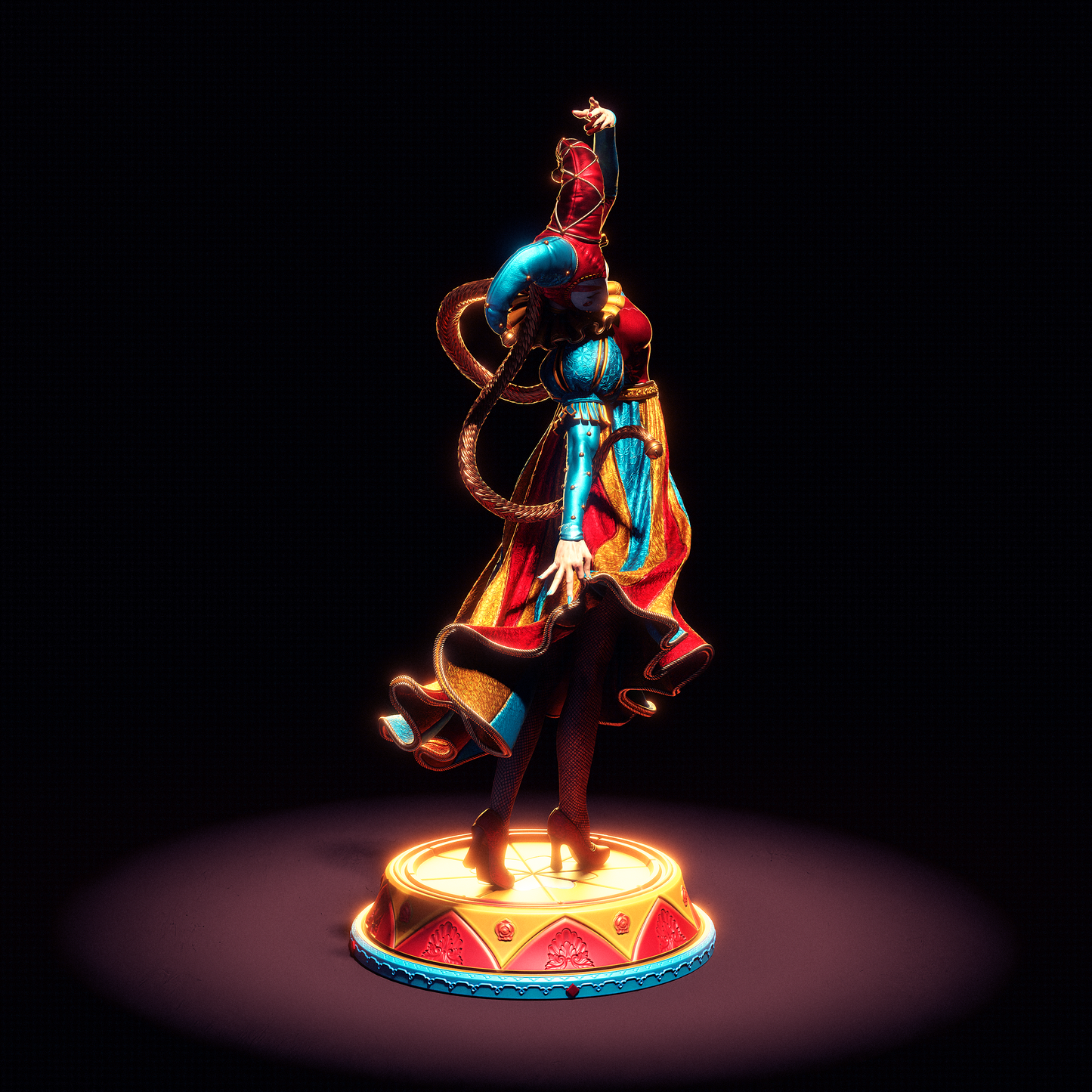 3D printed statue - Jester - Unpainted and Unassembled Model Kit