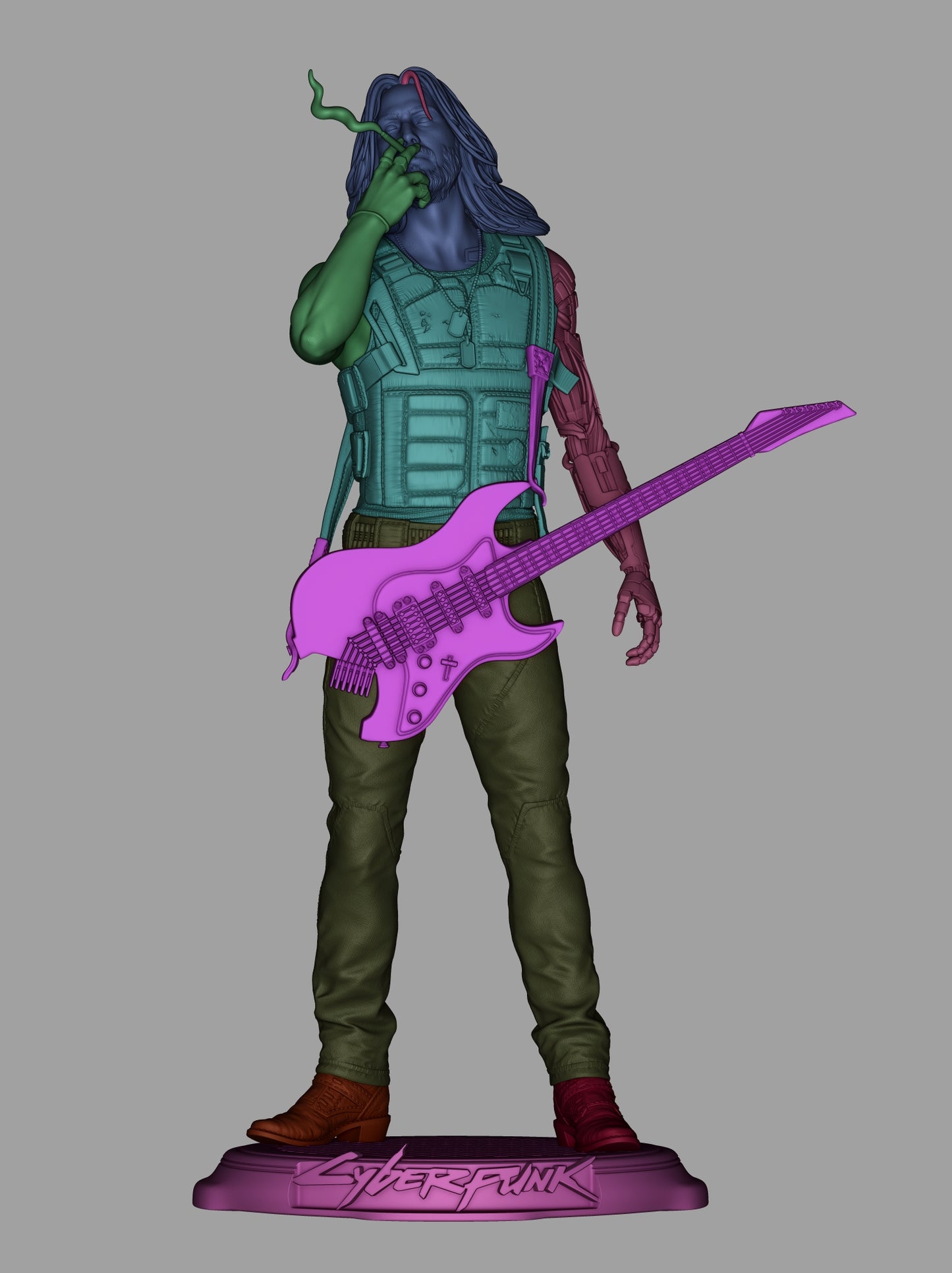 Johnny Silverhand (Cyberpunk) - Fan Art - 3D Print Model Kit - 1:6