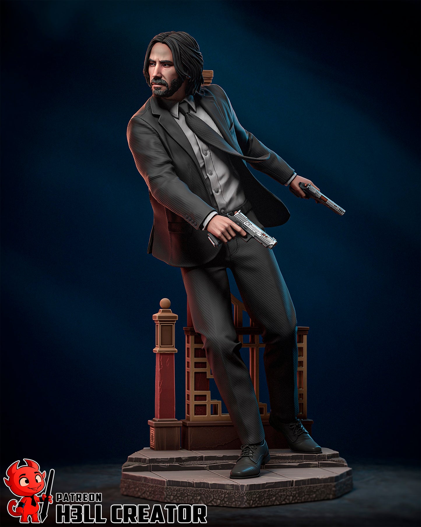 John Wick - 3D Printed Statue / Bust - 10 Scale