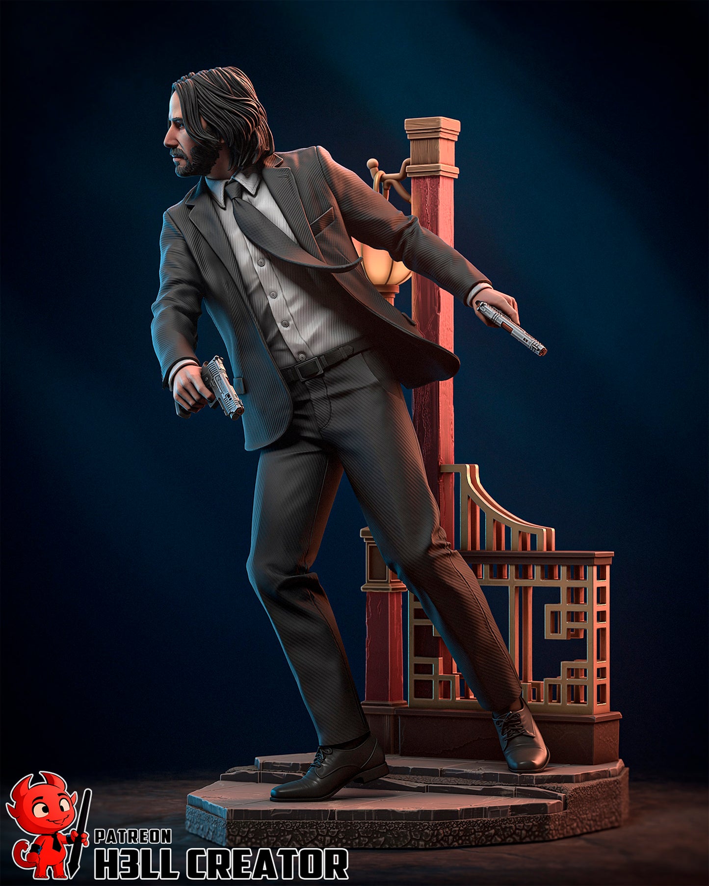 John Wick - 3D Printed Statue / Bust - 10 Scale