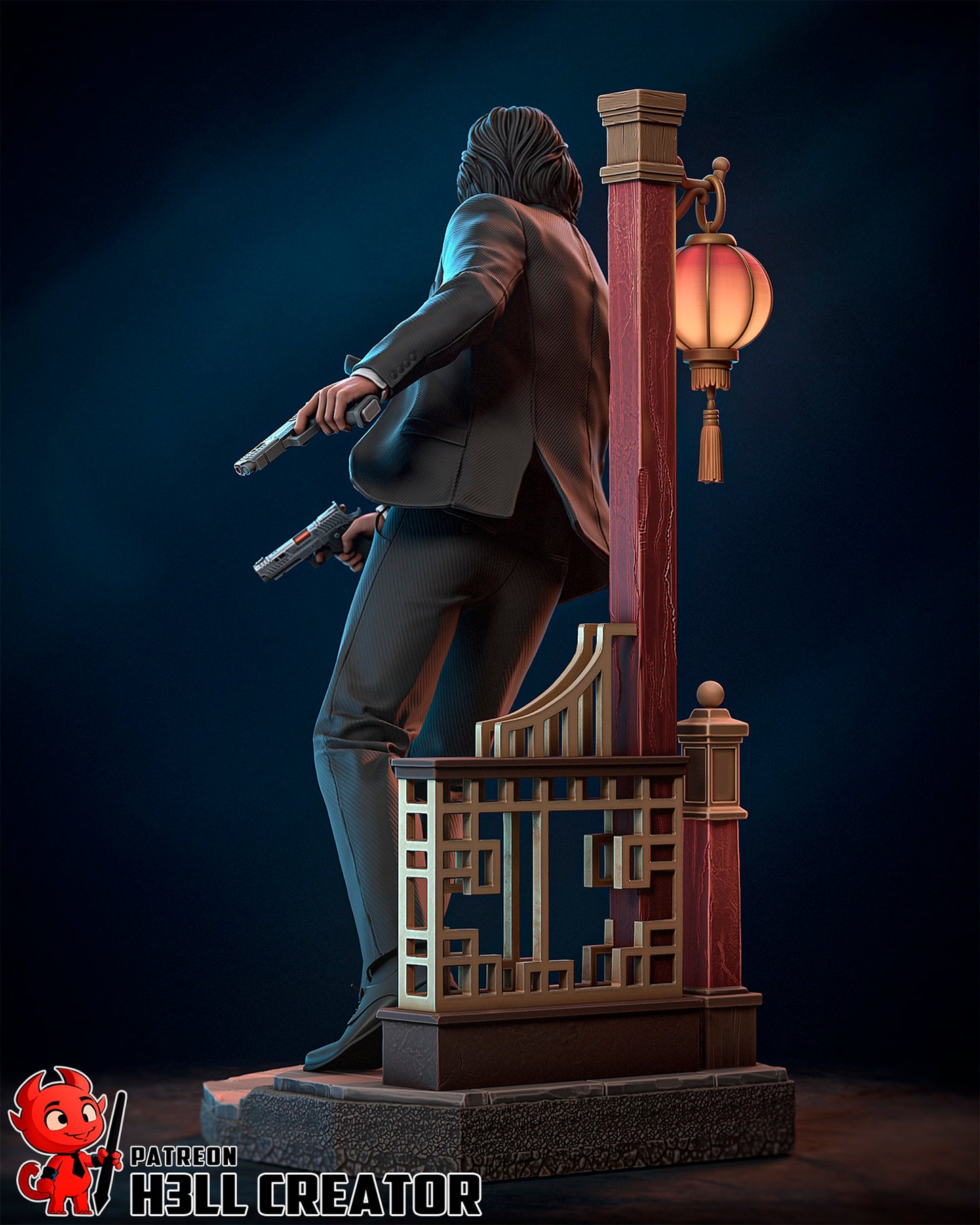John Wick - 3D Printed Statue / Bust - 10 Scale