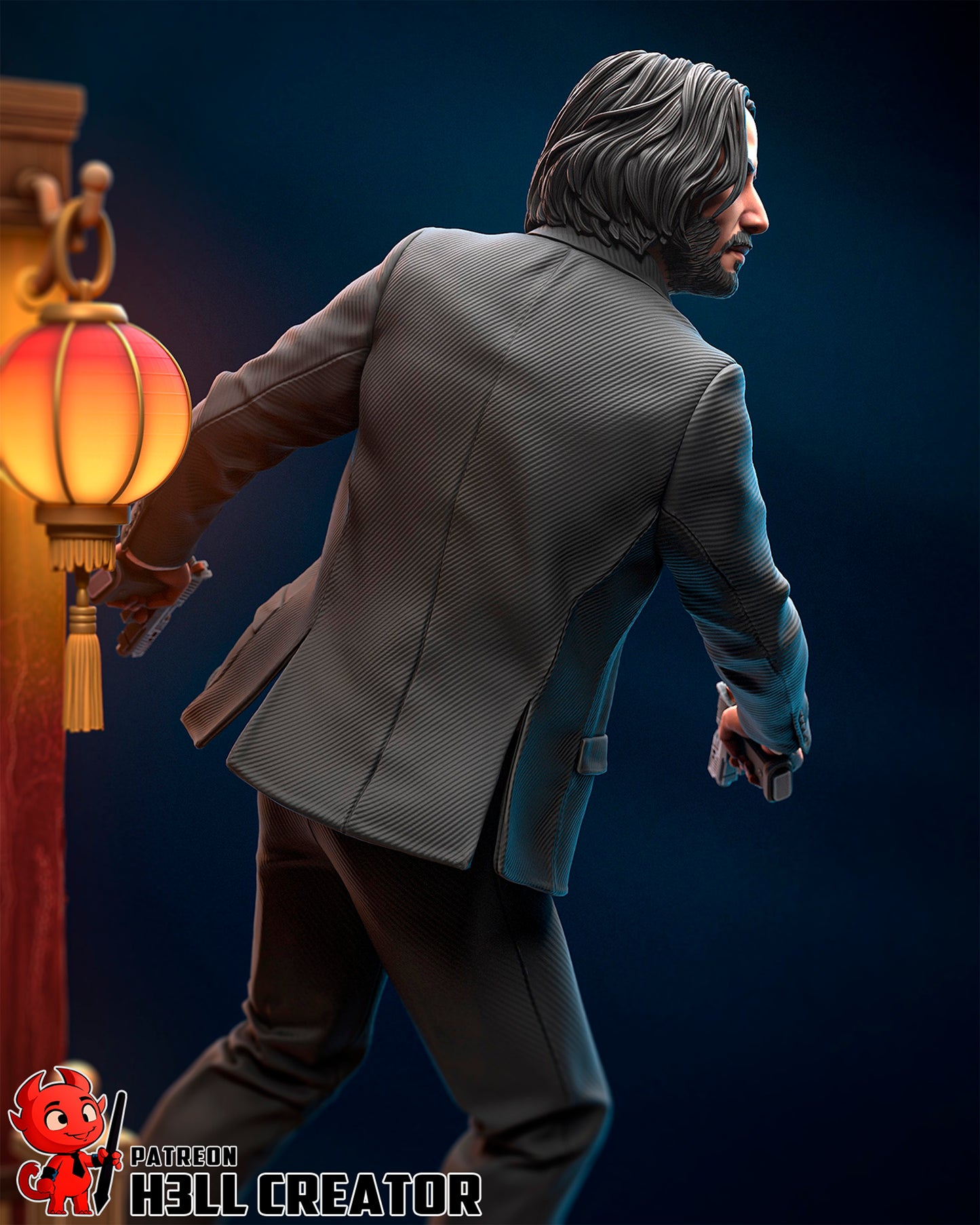 John Wick - 3D Printed Statue / Bust - 10 Scale