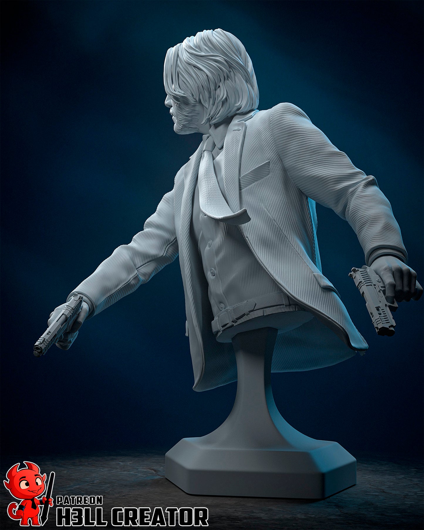 John Wick - 3D Printed Statue / Bust - 10 Scale