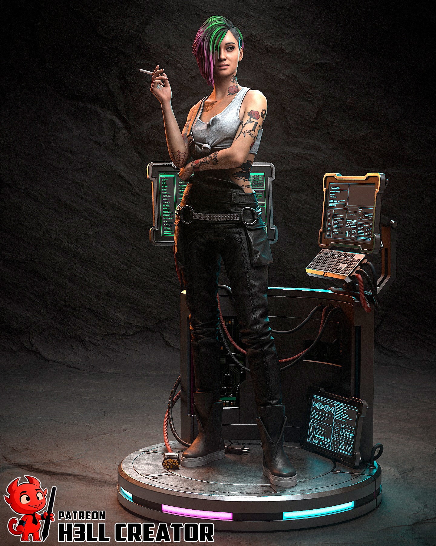 Judy Alvarez (Cyberpunk 2077) - 3D Printed 1:10 Fan Art Model Kit