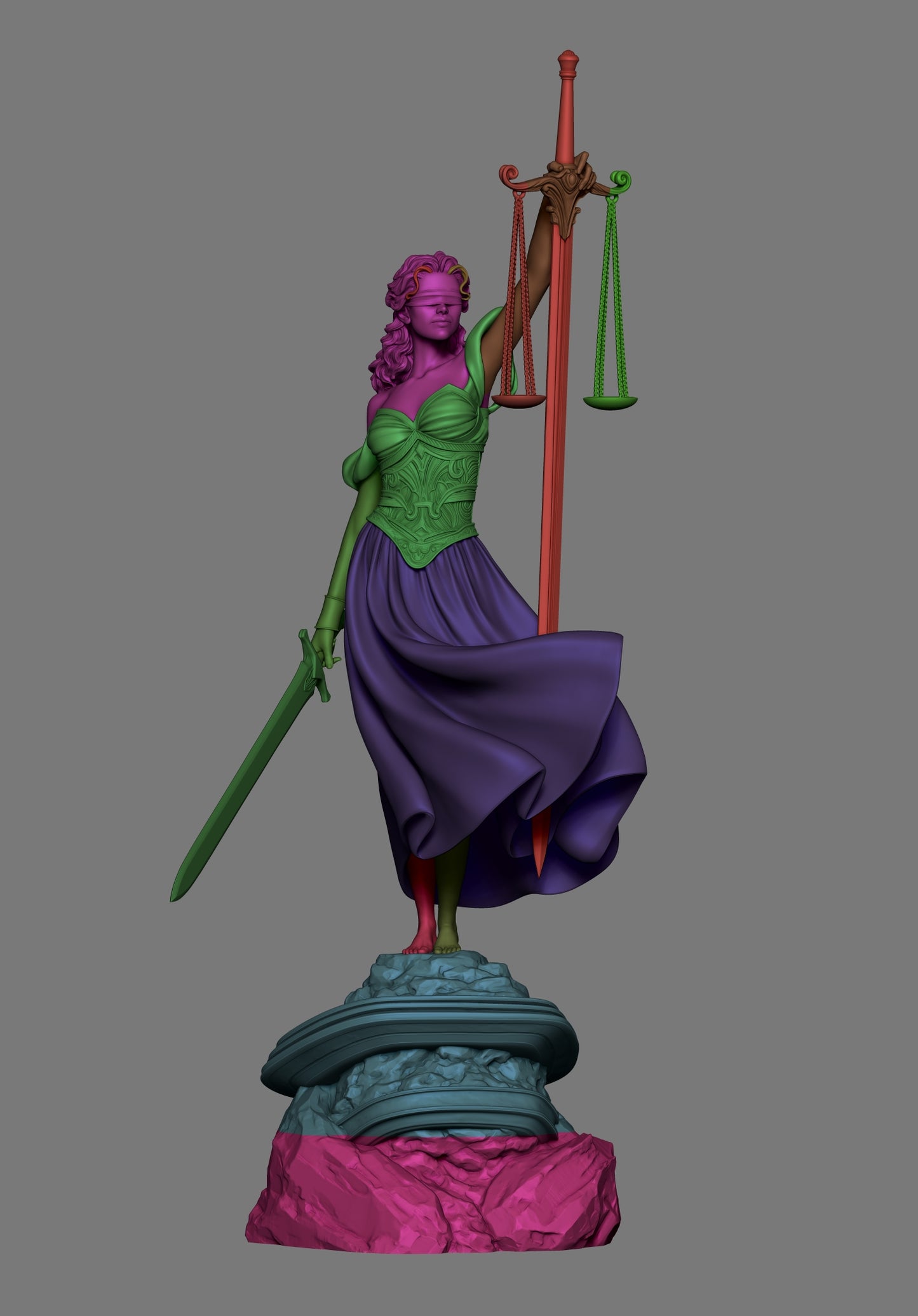 Justice Statue - (GOD)  3D Printed Model Kit - 6 Scale