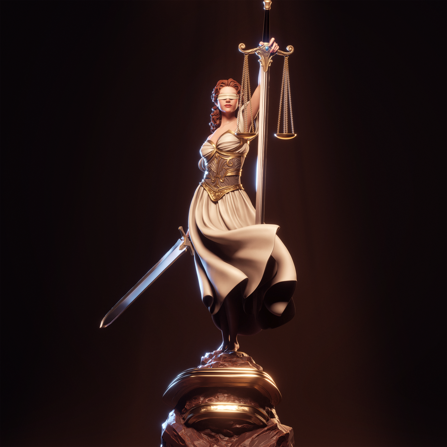 Justice Statue - (GOD)  3D Printed Model Kit - 6 Scale