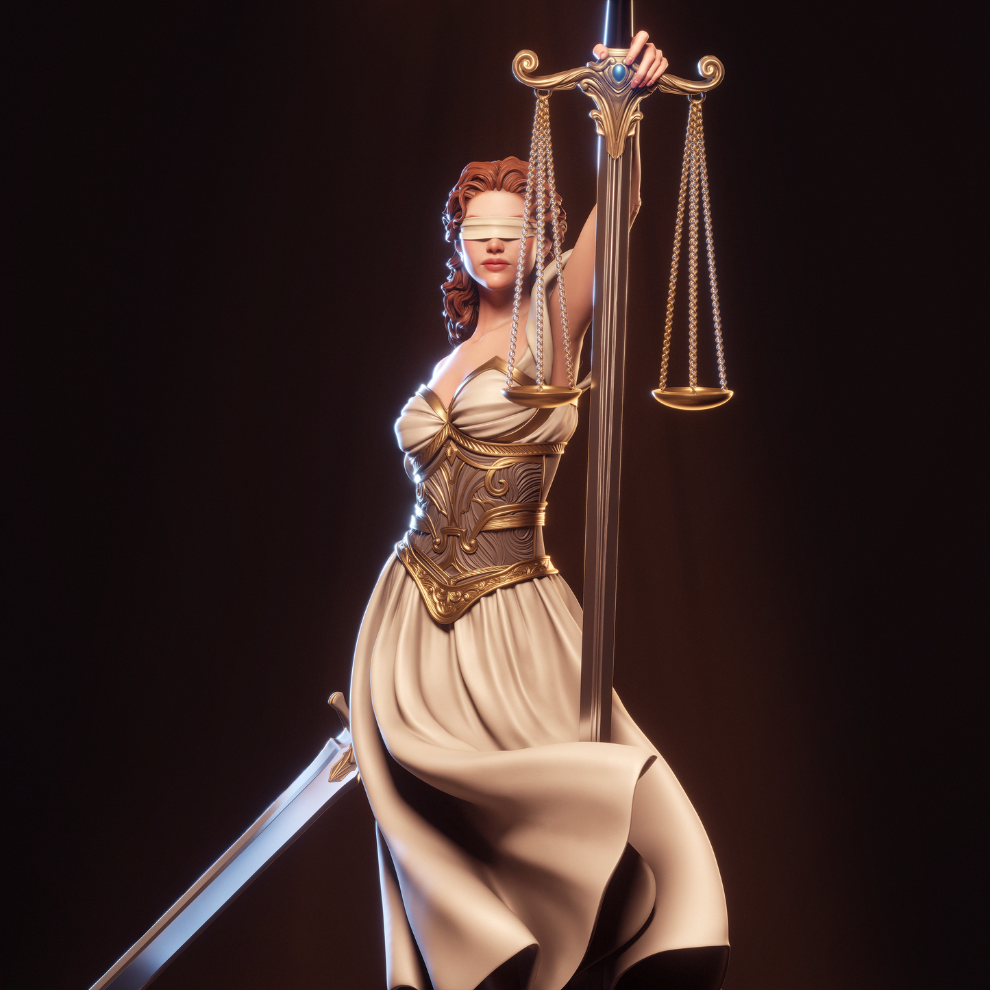 Justice Statue - (GOD)  3D Printed Model Kit - 6 Scale