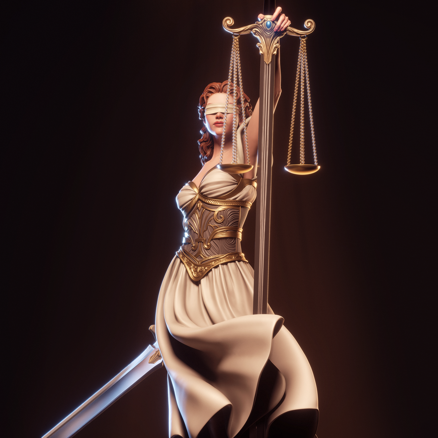 Justice Statue - (GOD)  3D Printed Model Kit - 6 Scale